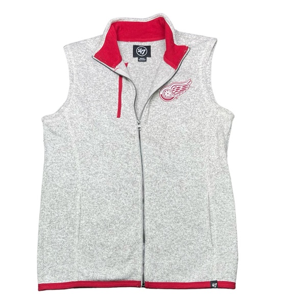 47 Brand Detroit Red Wings Anchor Kodiak Full Zip Vest Size S - Picture 2 of 9